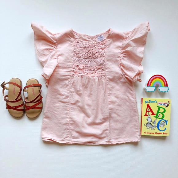 Carter's Other - 🌟 Girl's Carter's Pink Eyelet Flutter Top